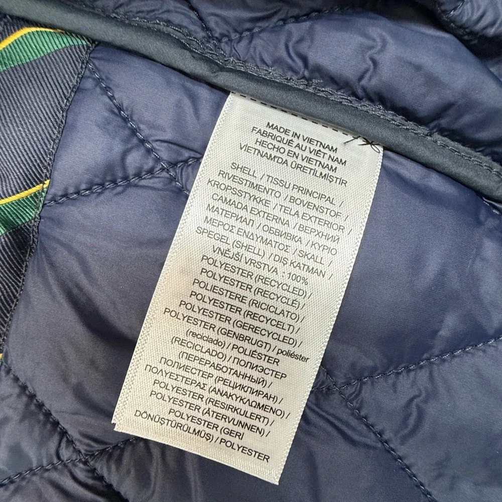 Polo Ralph Lauren Mens Size 4XLT Quilted Vest Navy Blue Corduroy Trim